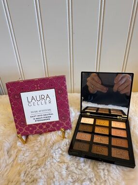 Laura Geller Nude Attitude 12-Color Neutral Eyeshadow Palette - Pink Packaging